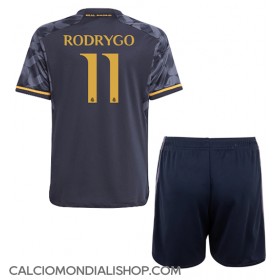 Maglie da calcio Real Madrid Rodrygo Goes #11 Seconda Maglia Bambino 2023-24 Manica Corta (+ Pantaloni corti)